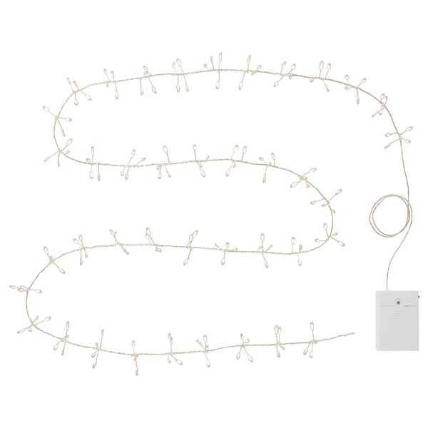 STRÅLA LED lighting chain, battery-operated micro