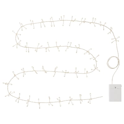STRÅLA LED lighting chain, battery-operated micro