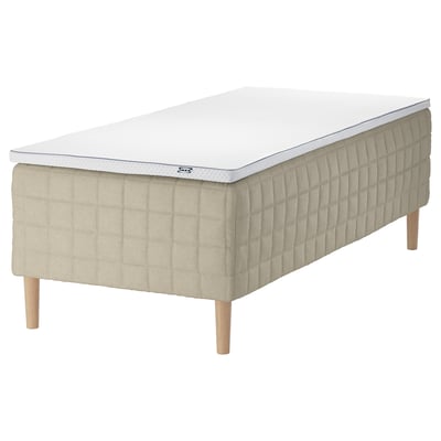 STUVLAND Sprung base incl. mattress pad, medium firm natural/Nästaberg white, 120x200 cm