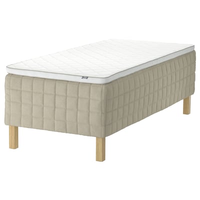 STUVLAND Sprung base incl. mattress pad, medium firm natural/Nyläget white, 120x200 cm