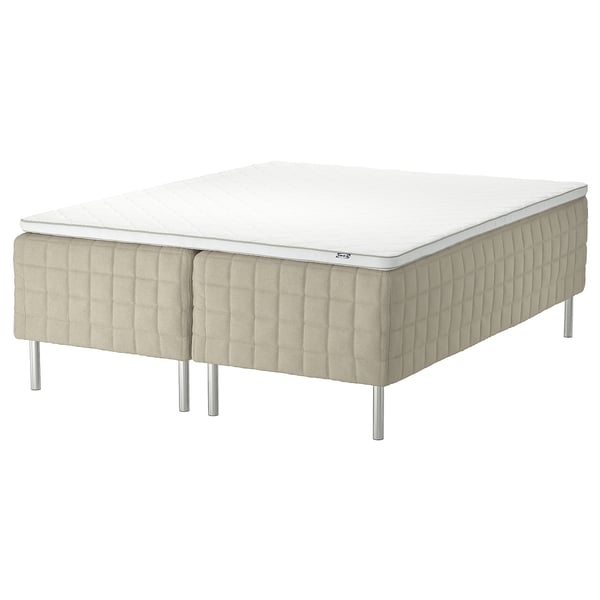 STUVLAND Sprung base incl. mattress pad, medium firm natural/Nyläget white, 160x200 cm