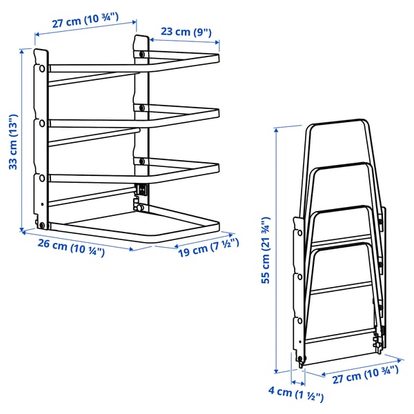 SVARTABBORRE Baking sheet rack, foldable black, 27x26x33 cm