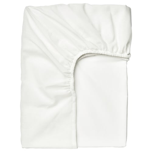 TAGGVALLMO Fitted sheet, white, 90x200 cm