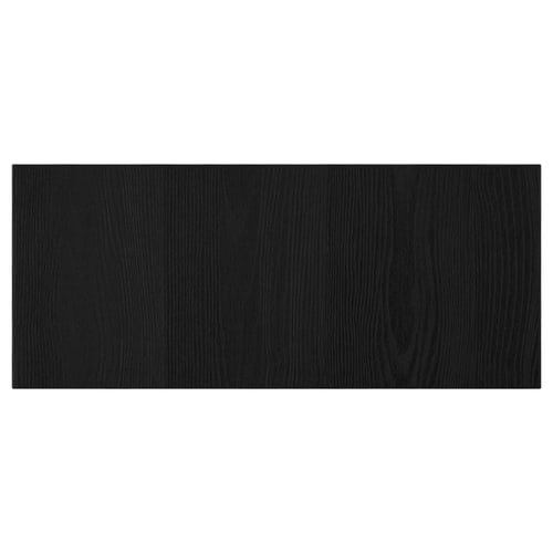 TIMMERVIKEN: black, rectangular wooden drawer front, natural wood grain design.