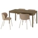 TONSTAD / KRYLBO Table and 4 chairs, brown stained oak veneer/Tonerud dark beige, 150x80 cm