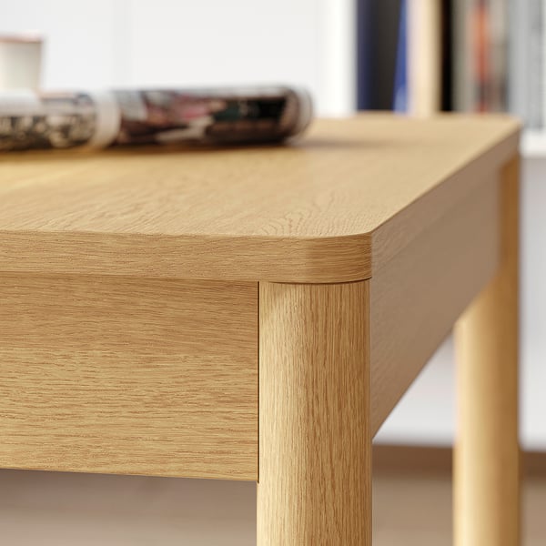 TONSTAD / TONSTAD Table and 2 chairs, oak veneer/Bomstad golden brown oak effect, 80/120x70 cm