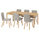 TONSTAD / TONSTAD Table and 6 chairs, oak veneer/Viarp beige/brown oak effect, 200x85 cm