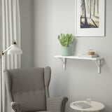 TRANHULT / SANDSHULT Wall shelf, white stained aspen, 80x20 cm