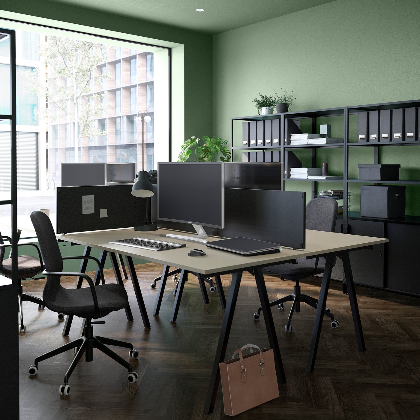 TROTTEN desk, beige/anthracite, 160x80 cm - IKEA Norway