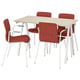 Option: TROTTEN / LÄKTARE Conference table and chairs, beige white/red, 120x70 cm