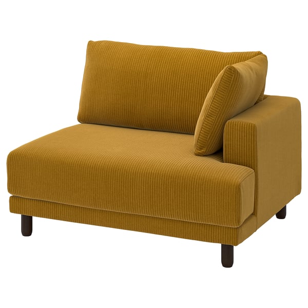 UPPÅKRA 1.5-seat module, with armrest right/Samsala yellow-brown