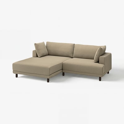 UPPÅKRA 3-seat modular sofa, with chaise longue, left/Johanneshov brown-beige