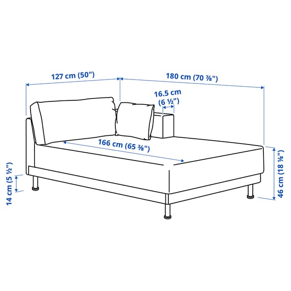 Illustration with measurements for the product: UPPÅKRA.