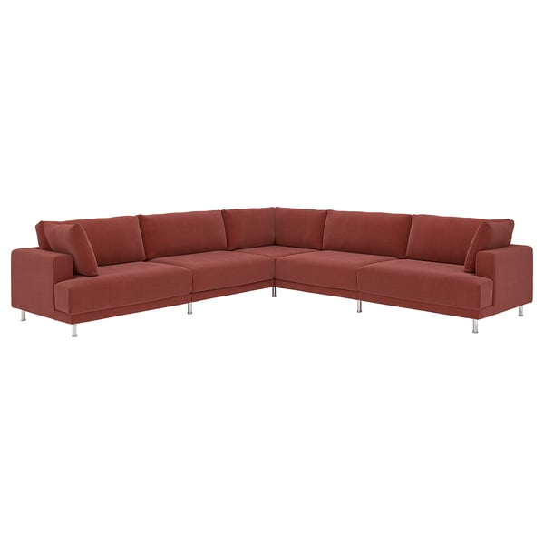 UPPÅKRA Modular corner sofa, 6 seat, Samsala brown-red
