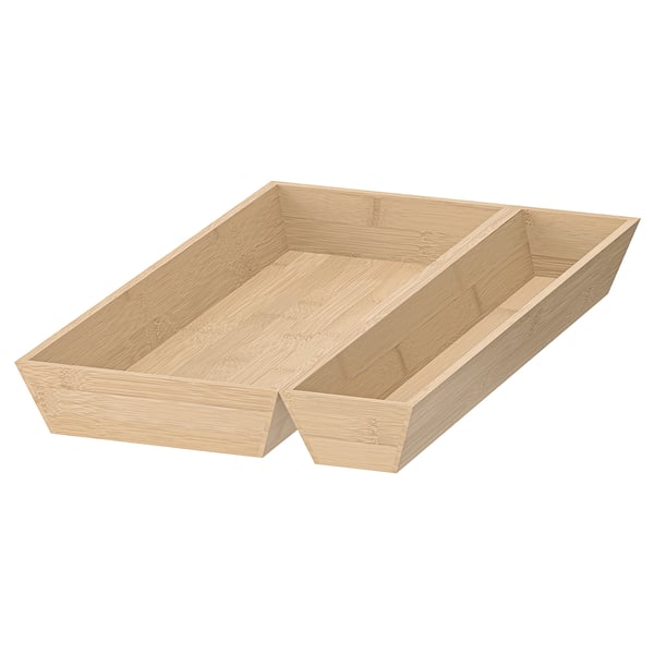 UPPDATERA Utensil tray, 2-piece, bamboo, 30x50 cm