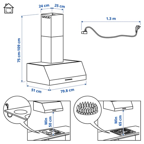 Illustration with measurements for the product: UPPFRISKANDE.