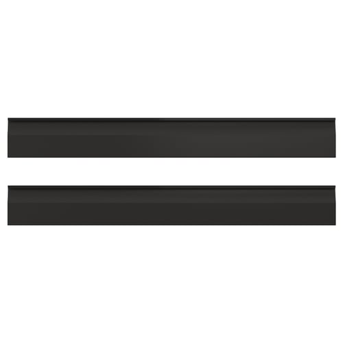 Two sleek black rectangular panels with narrow, elongated handles placed side by side.