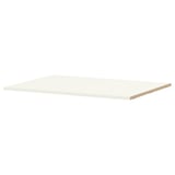 Utrushta white melamine shelf, sturdy & scratch-resistant, perfect for corners.