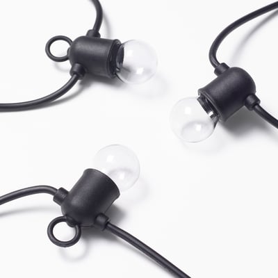 UTSUND LED lighting chain with 24 lights, outdoor black