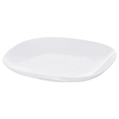 VÄRDERA Plate, white, 25x25 cm