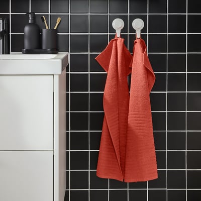 VÅGSJÖN Hand towel, orange-red, 40x70 cm