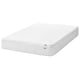 White mattress corner, quilted, branded.