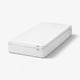 IKEA mattress, white, rectangular, stuffed, firm, recycled fabric.
