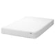 A VÅLFJÄLLET mattress in white, rectangular, with a textured surface and zip detail. Its made from recycled polyester.