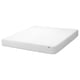 White VÅLFJÄLLET mattress, rectangular, textured surface, pocket spring core.