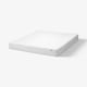 A white VÅLFJÄLLET mattress with a textured top and rectangular shape. Its designed for comfort with five support zones.