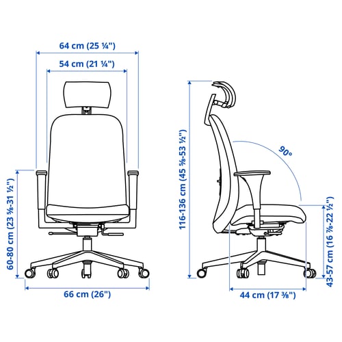 Illustration with measurements for the product: VALLFJÄLLET.