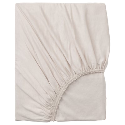 VÅRVIAL Fitted sheet, beige, 180x200 cm