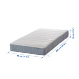 VESTERÖY Pocket sprung mattress, firm/light blue, 80x200 cm