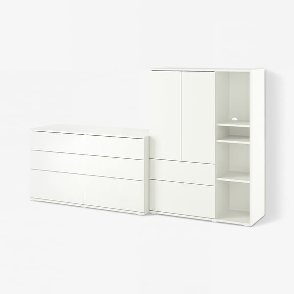 VIHALS Storage combination, white, 245x47x140 cm