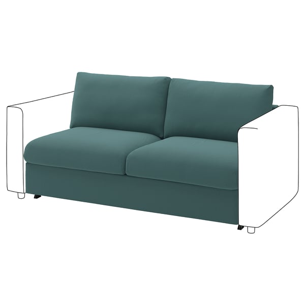 VIMLE 2-seat sofa-bed section, Kelinge grey-turquoise