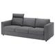 VIMLE 3-seat sofa, with headrest/Lejde grey/black