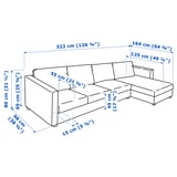 VIMLE 4-seat sofa, with chaise longue/Grann/Bomstad black