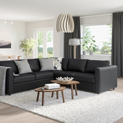 VIMLE Corner sofa, 4-seat, Grann/Bomstad black