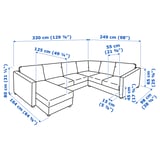 VIMLE Corner sofa, 5-seat, with chaise longue/Grann/Bomstad black