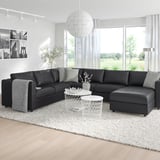 VIMLE Corner sofa, 5-seat, with chaise longue/Grann/Bomstad black