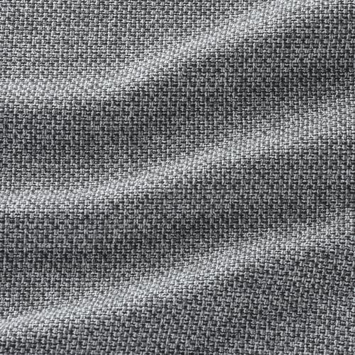 Close-up of textured, woven fabric blend in muted grey tones. Visible weave pattern, smooth yet robust texture.