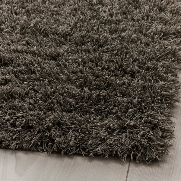 VINDEBÄK Rug, high pile, grey-brown, 160x230 cm