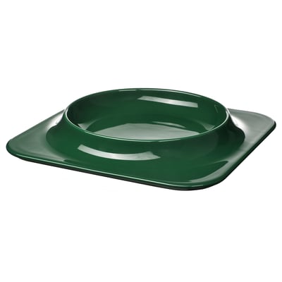 VINTERFINT Plate, dark green, 27x27 cm