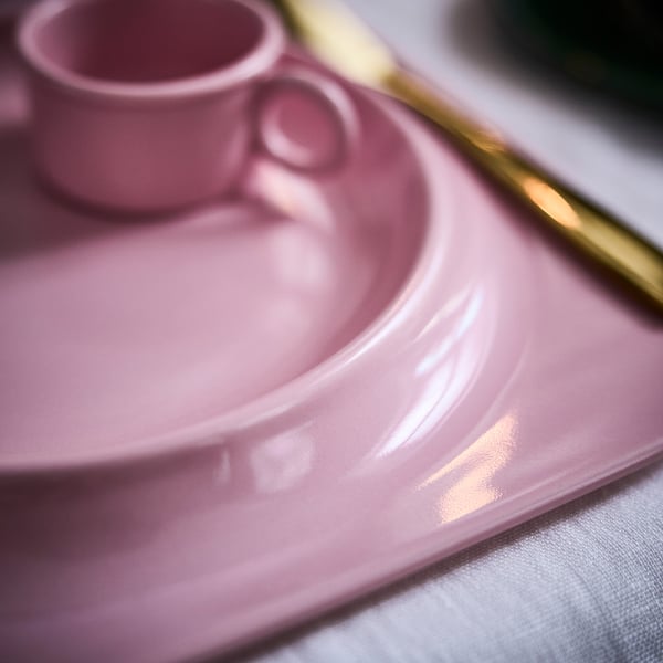VINTERFINT Plate, pink, 27x27 cm
