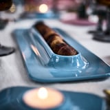 VINTERFINT Serving plate, blue, 40x14 cm