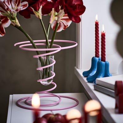 VINTERFINT Vase, pink, 31 cm