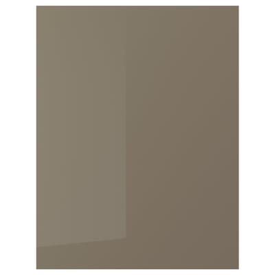 VOXTORP Cover panel, high-gloss dark grey-brown, 62x80 cm