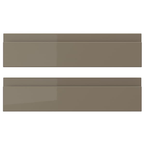VOXTORP Drawer front, high-gloss dark grey-brown, 40x10 cm