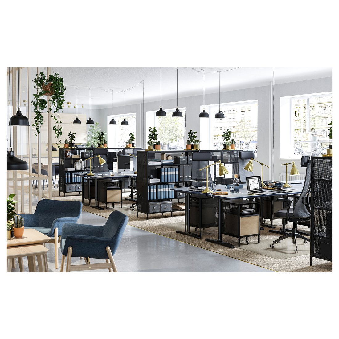 BEKANT Oppbevaringsmøbel med smart lås - nett svart - IKEA