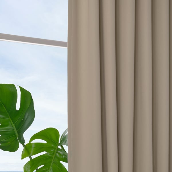 BENGTA Lystett gardin, 1 stk., beige/med multibånd, 210x250 cm